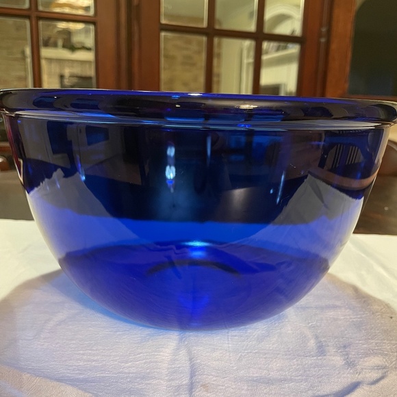 Dining Vintage Large Cobalt Blue Glass Serving Bowl Poshmark